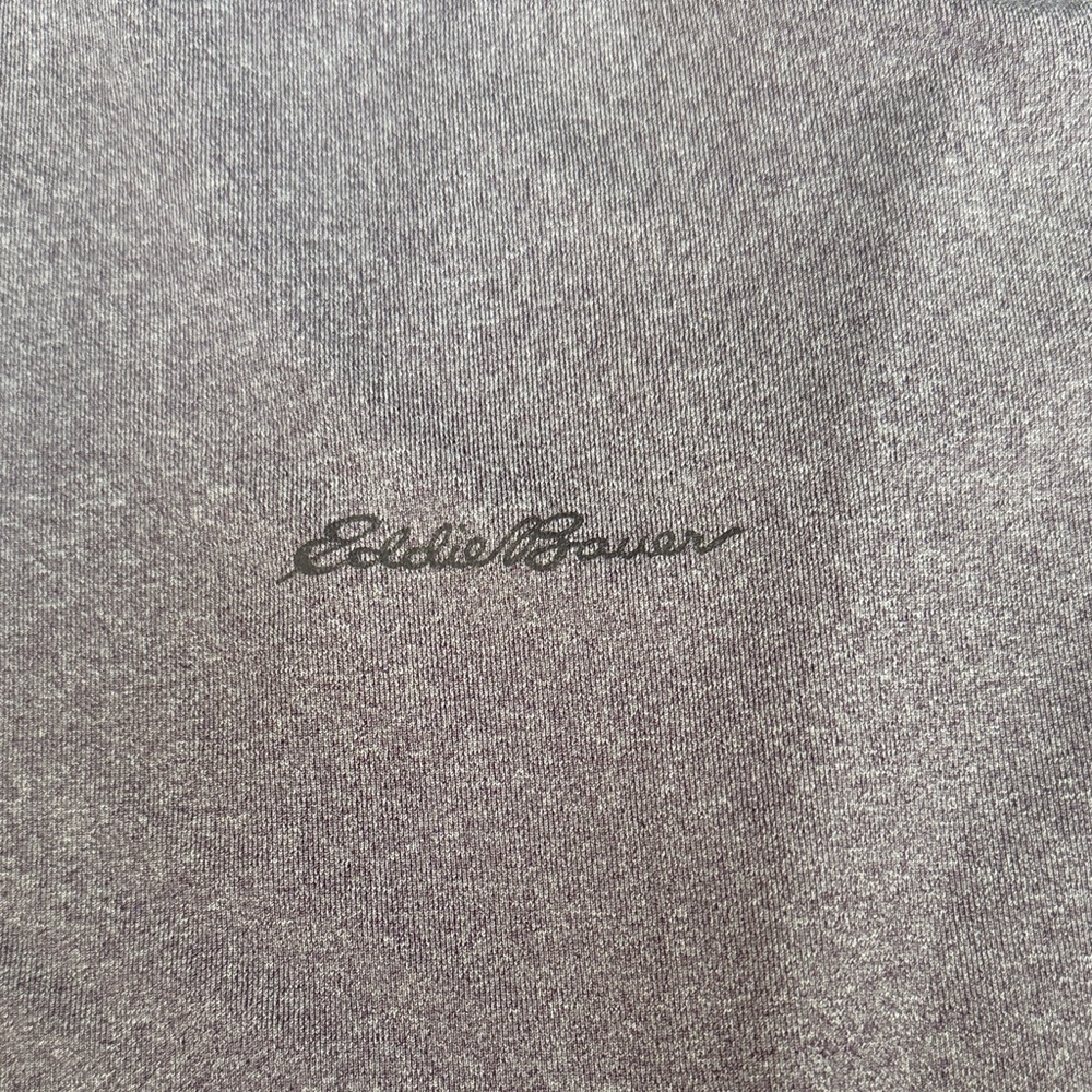 (139)Eddie Bauer Men’s Short-Sleeve Performance Tee - Plum with Charcoal Panels - Picture 5 of 5